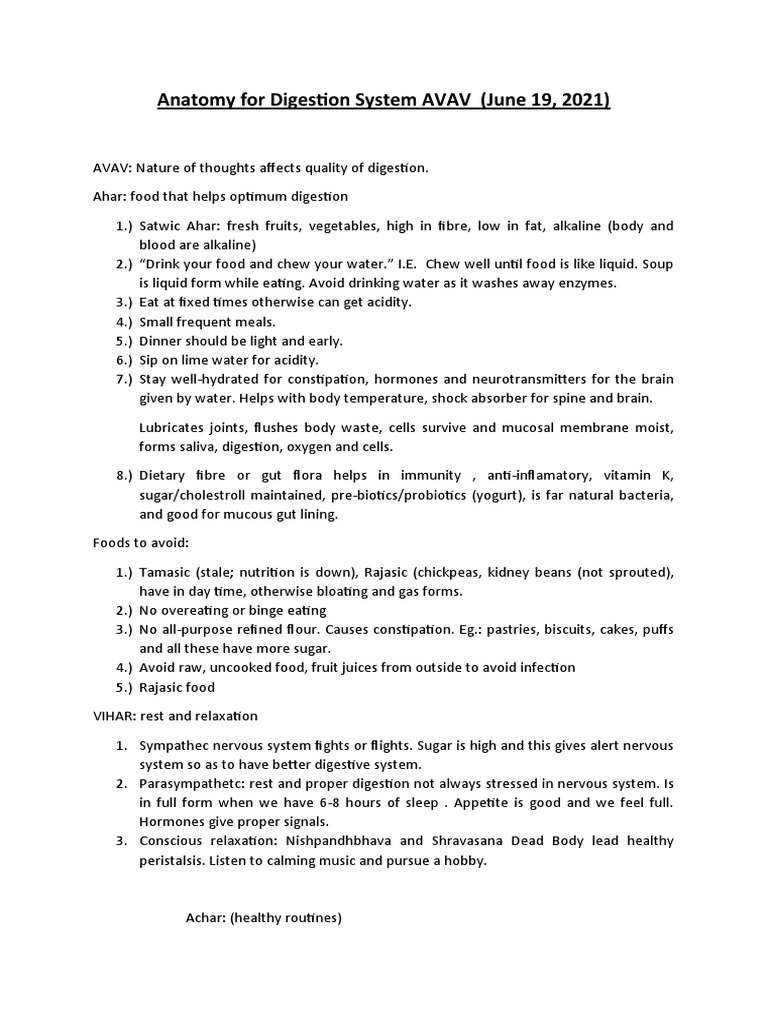 Jun 19 Anatomy For Digestion System AVAV PDF Eating Digestion