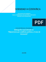 Bibliografía Especializada en Migraciones Por Conflictos Políticos, El Caso de Venezuela
