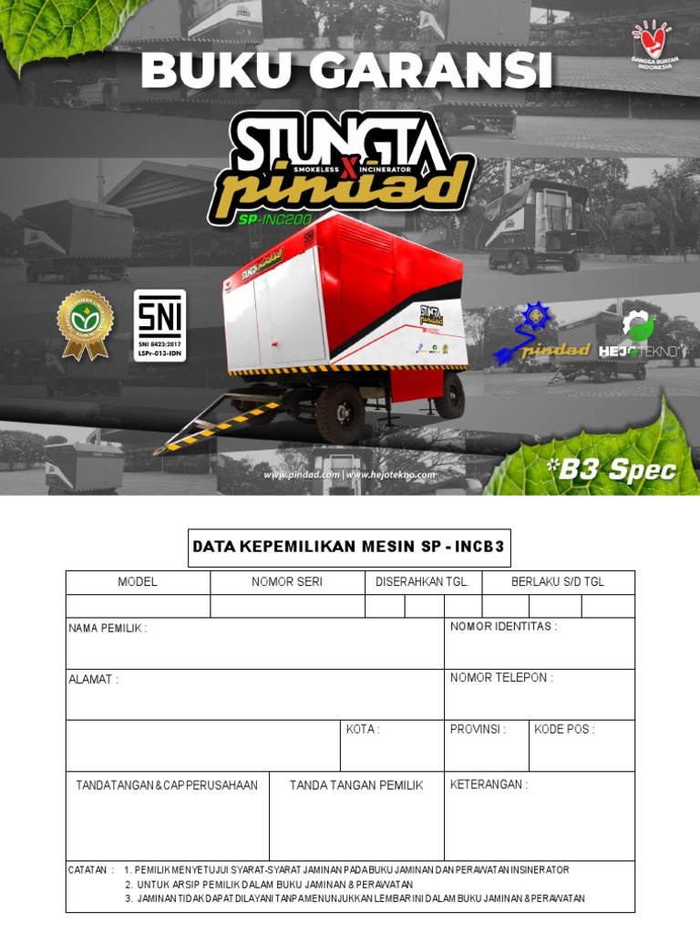 Buku Garansi StungtaxPindad - INCB3 | PDF