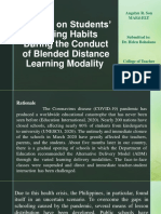 Delving On Students' Reading Habits During The Conduct of Blended Distance Learning Modality - Angelyn R. Son
