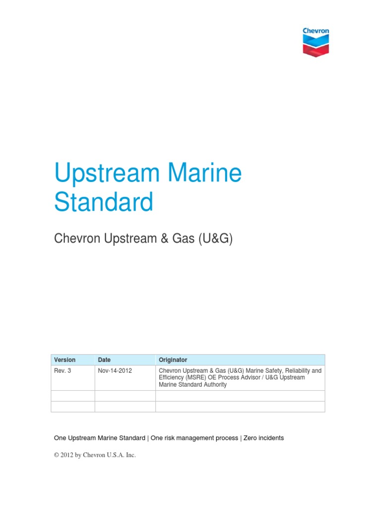 CUG MSRE Upstream Marine Standard | PDF | Safety