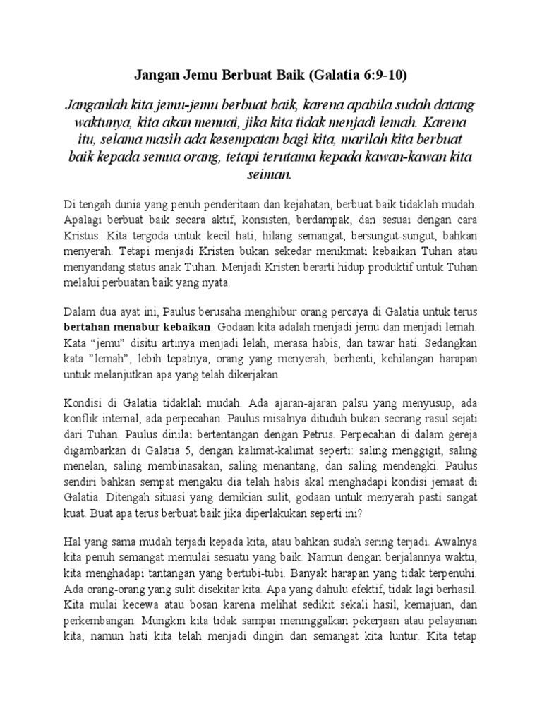 Jangan Jemu Berbuat Baik Pdf