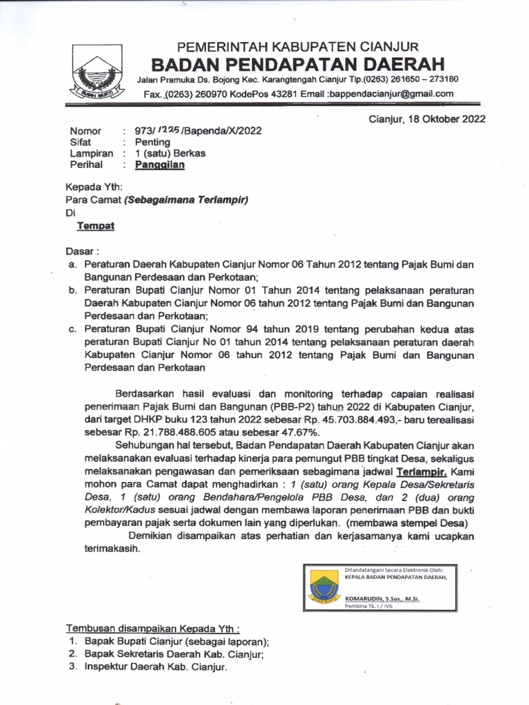 Surat Undangan Desa | PDF