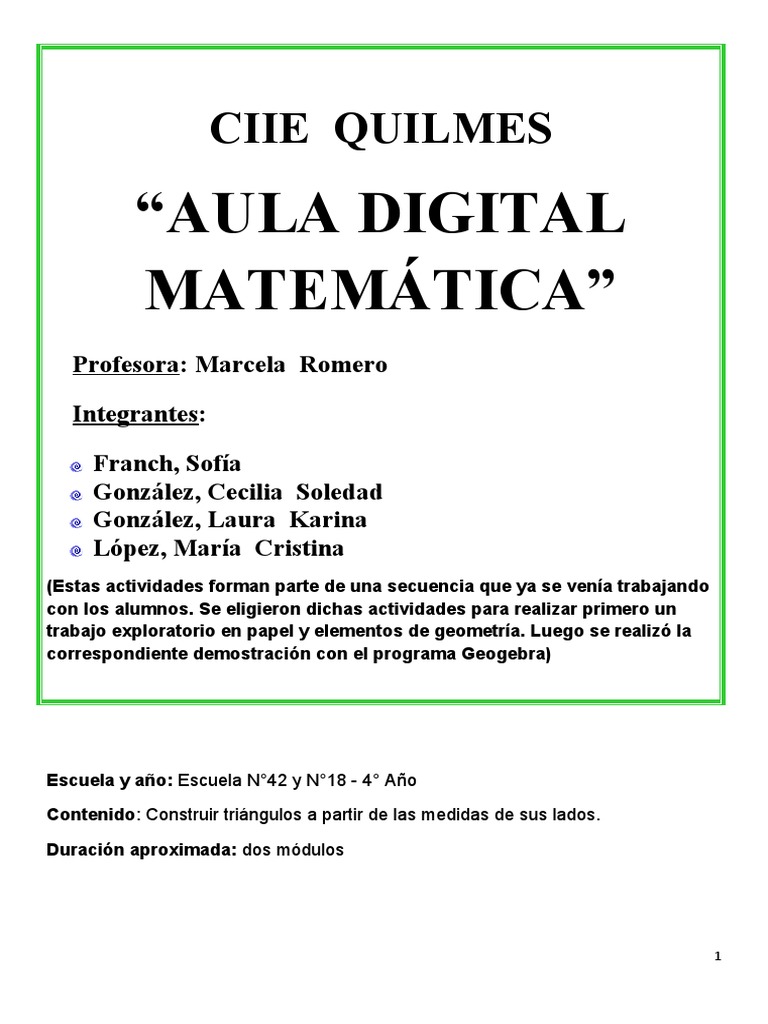Aula Digital Matemática Pdf Geometría Triángulo
