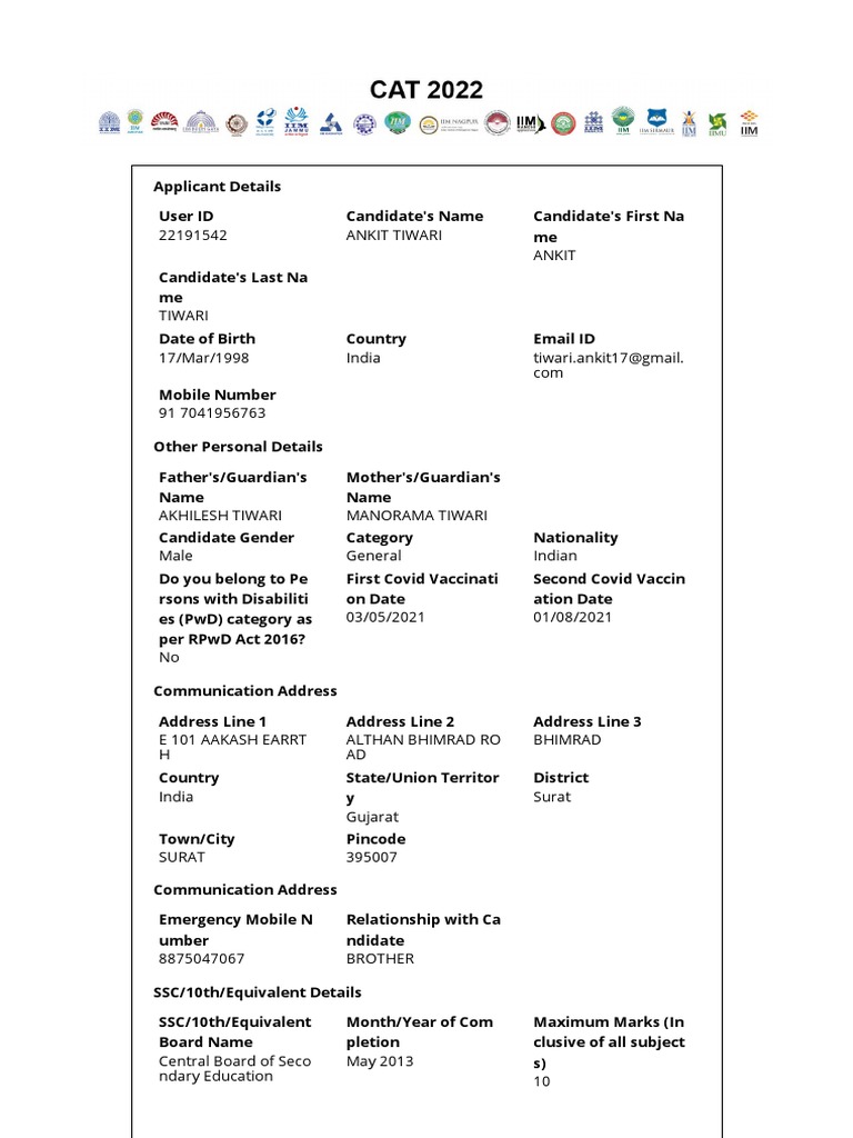 Cat 2022 PDF Vocational Education Qualifications