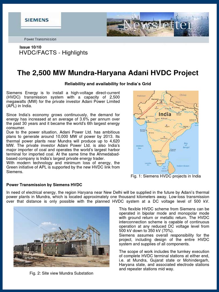 Adani HVDC | PDF | High Voltage Direct Current | Electric Power ...