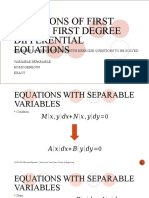 Solutions of First Order, First Degree Differential Equations