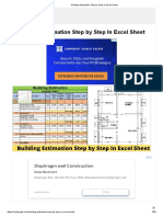 Building Estimation Step by Step in Excel Sheet