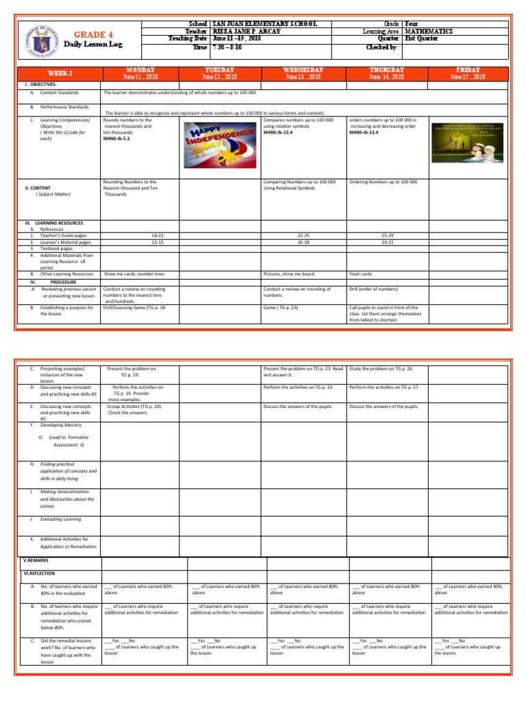 Grade 4 Dll Quarter 1 Week 2 Sir Bien Cruz Pdf Learning Teachers