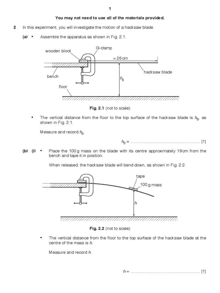 Investigating the Motion of a Hacksaw Blade Determining the