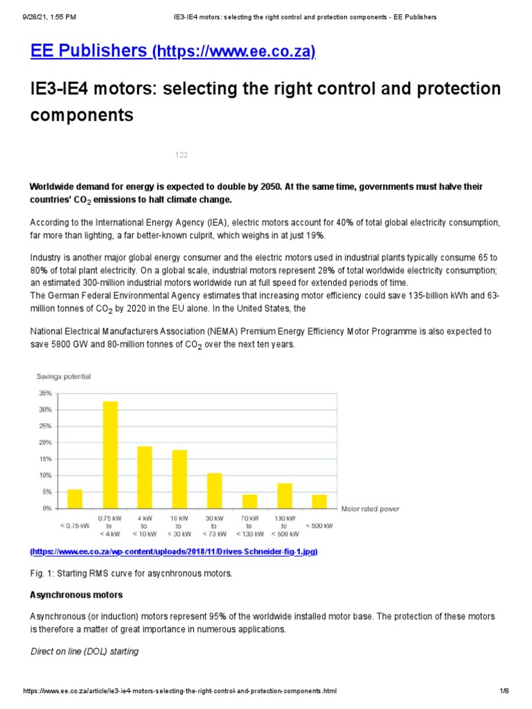 Ie3 Ie4 Motors Selecting The Right Control And Protection Components