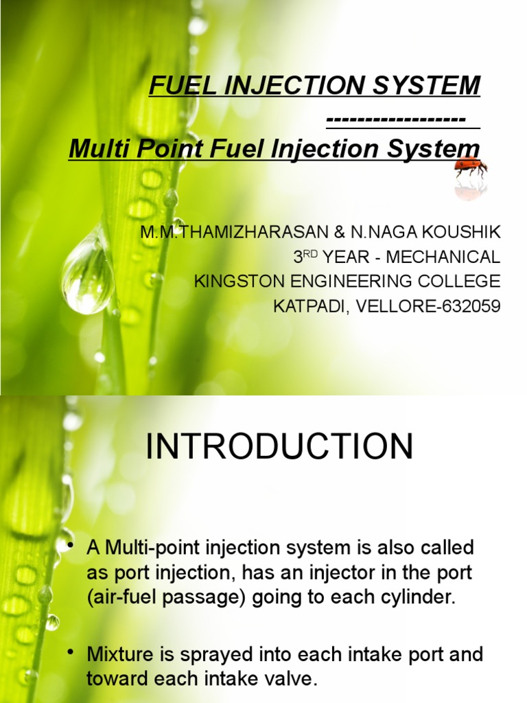 Multipoint Fuel Injection System PDF Fuel Injection