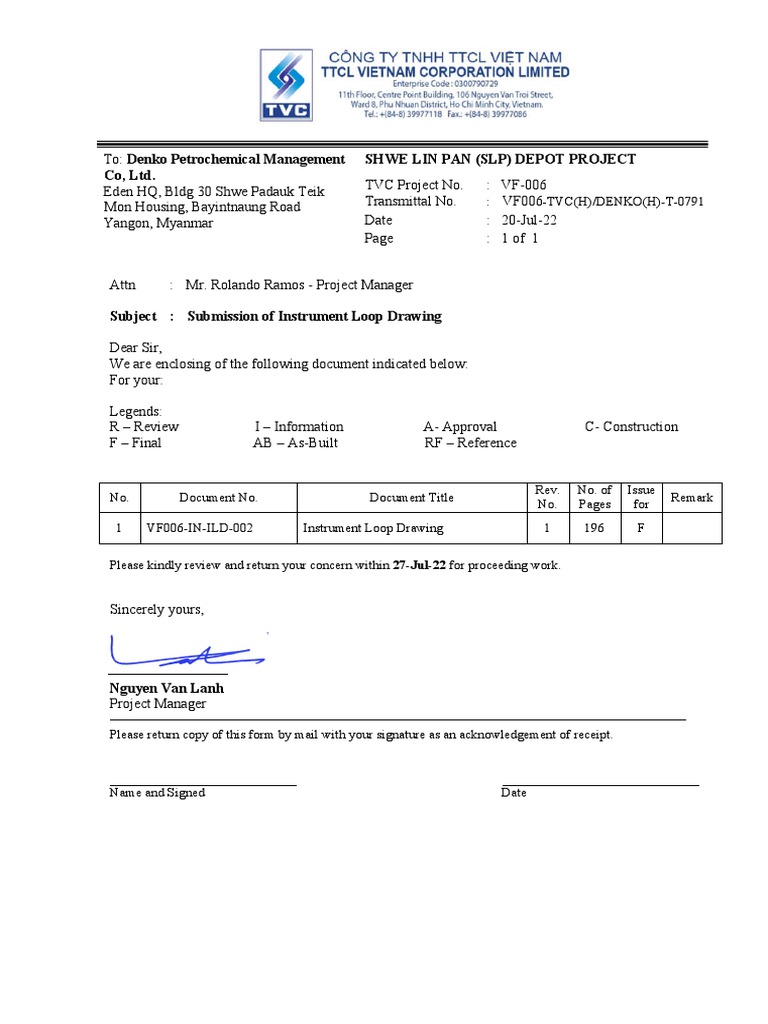 Instrument Loop Drawing Submission | PDF | Pump | Energy Technology