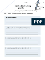 Informational text writing worksheet  PDF