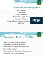 Lecture One-Operations Management