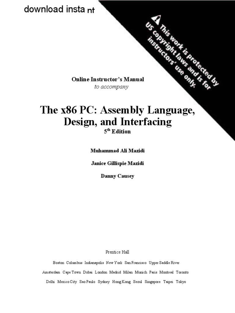 The x86 PC Assembly Language Design and Interfacing 5 TH Edition | PDF ...