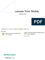 Pertidaksamaan Nilai Mutlak