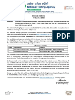 UGC NET Answer Key Challenge Notice