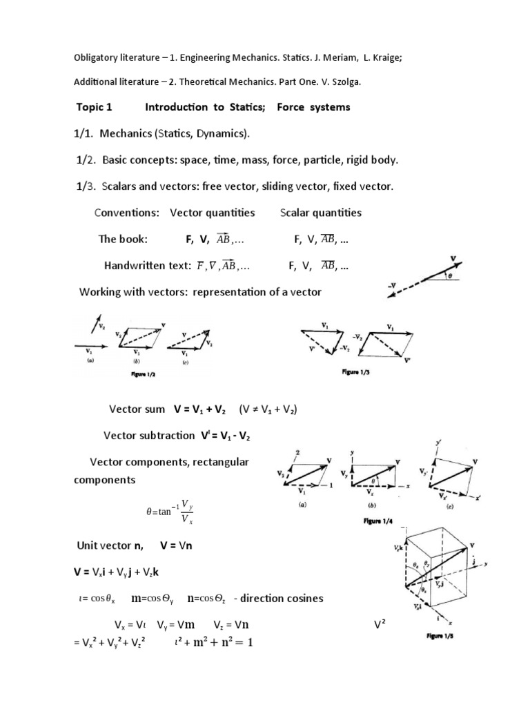 Introduction to Statics Concepts | PDF | Truss | Euclidean Vector