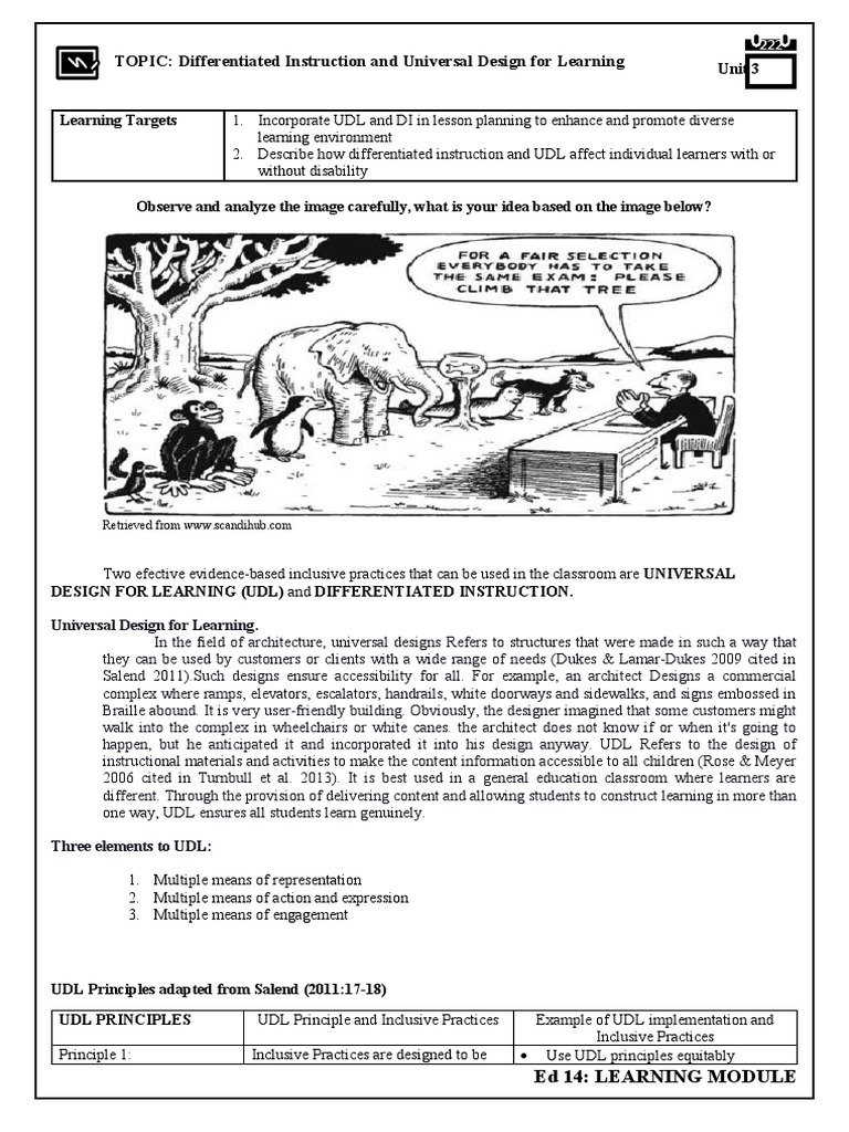 Unit 3 - Differentiated Instruction and UDL | PDF | Differentiated ...
