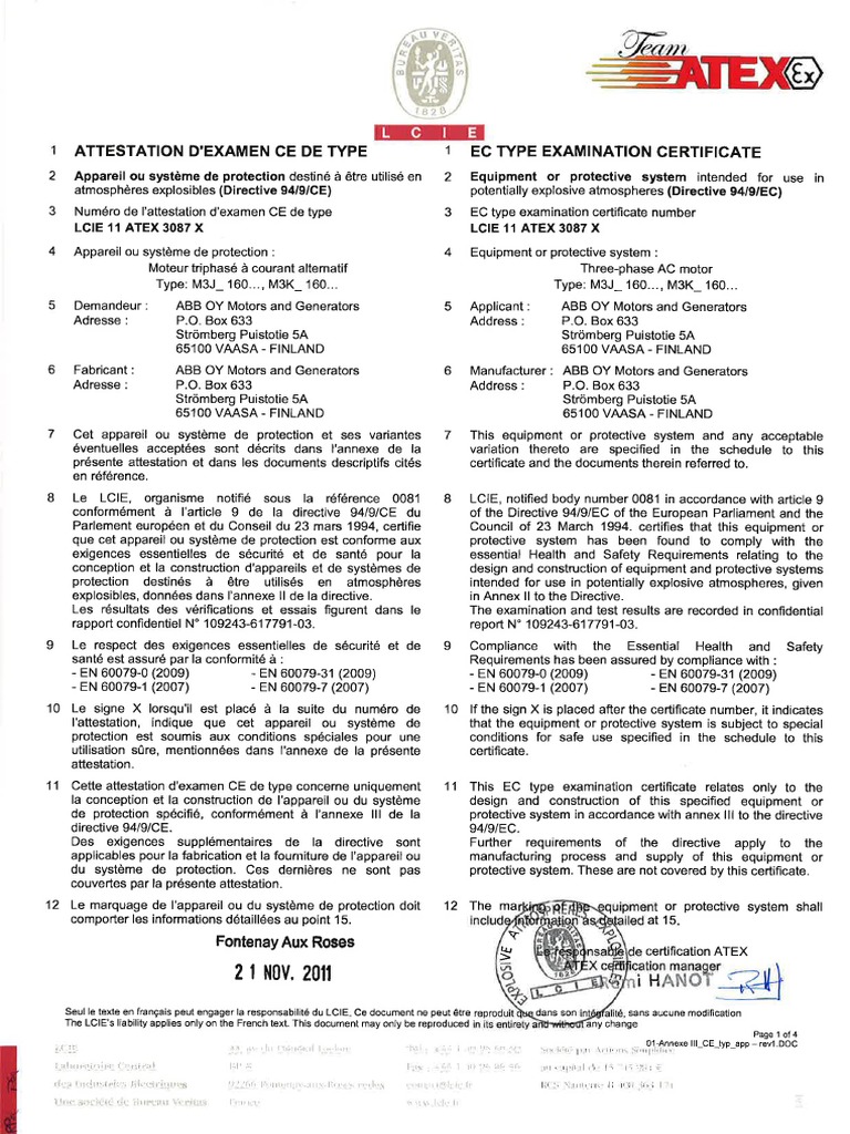ATEX Routine Test Report for Motors | PDF | Electric Power | Physical ...