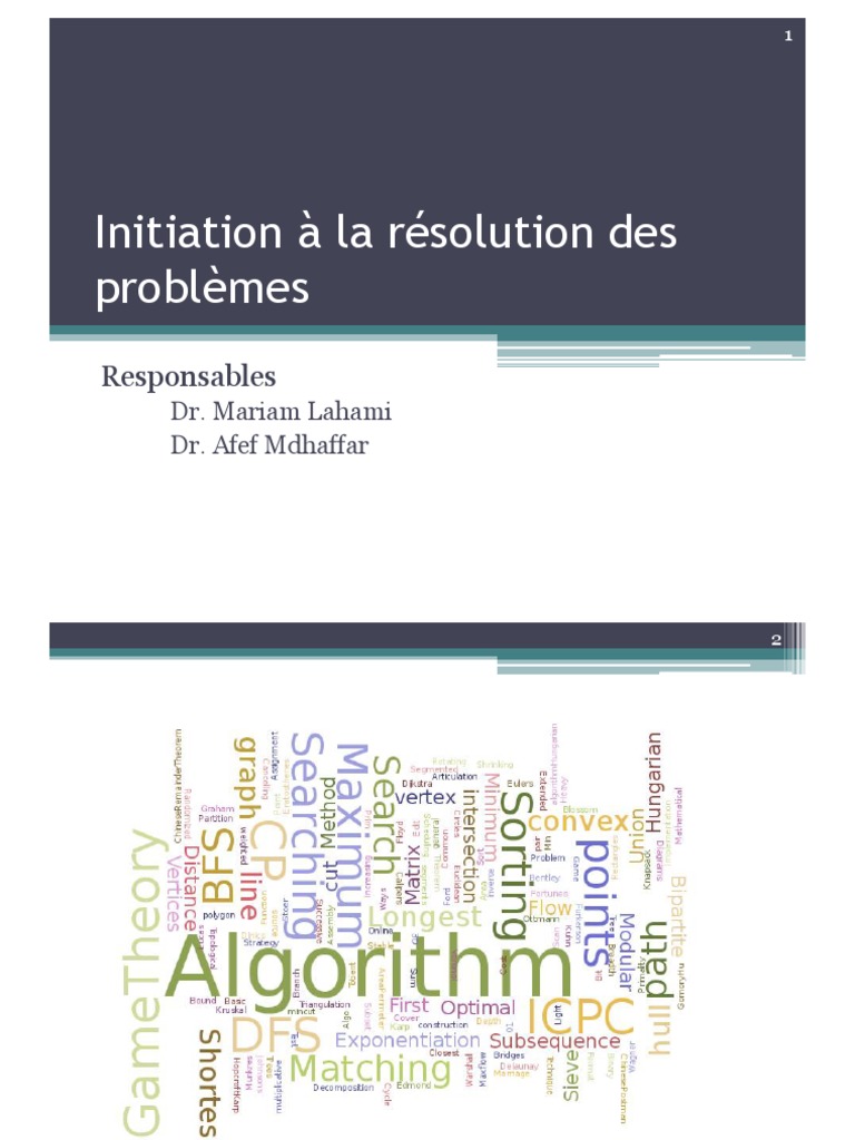 Initiation À La Résolution Des Problèmes: Responsables | PDF ...
