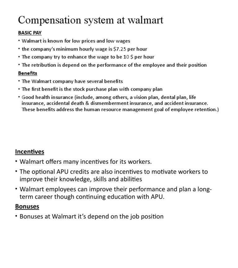 Walmart Compensation System | PDF