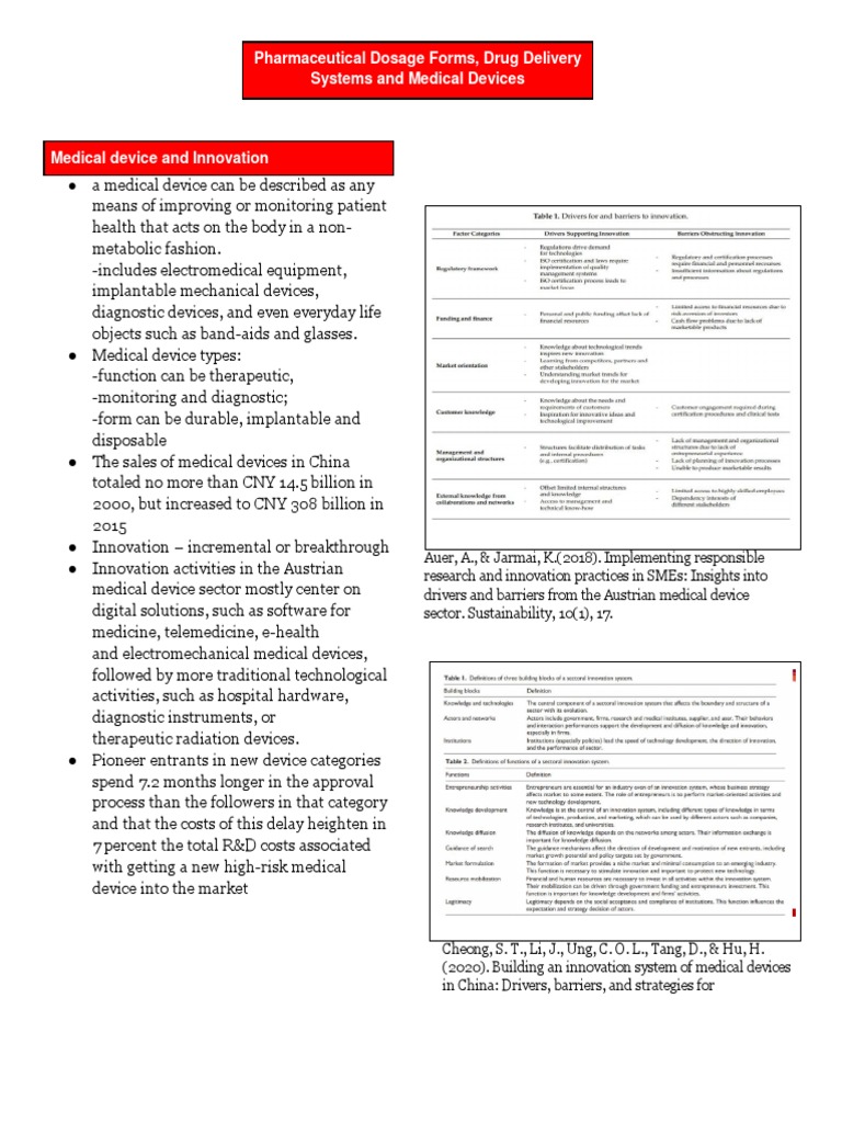 Barriers To Medical Device Innovation PDF Medical Device Innovation