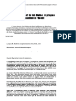 La Loi Humaine Et La Loi Divine. A Propos D'un Manifeste Récent Terrestres