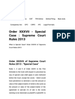 Order XXXVII Special Case - Order Xxxvii of Supreme Court Rules