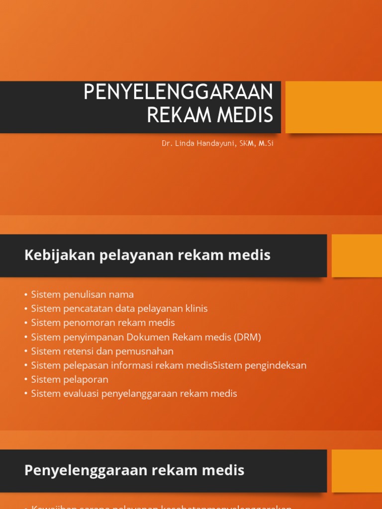 Penyelenggaraan Rekam Medis | PDF
