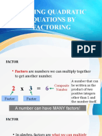 Lesson 3 SOLVING QUADRATIC EQUATION BY FACTORING