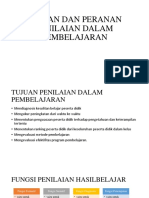 Tujuan Dan Peranan Penilaian Dalam Pembelajaran