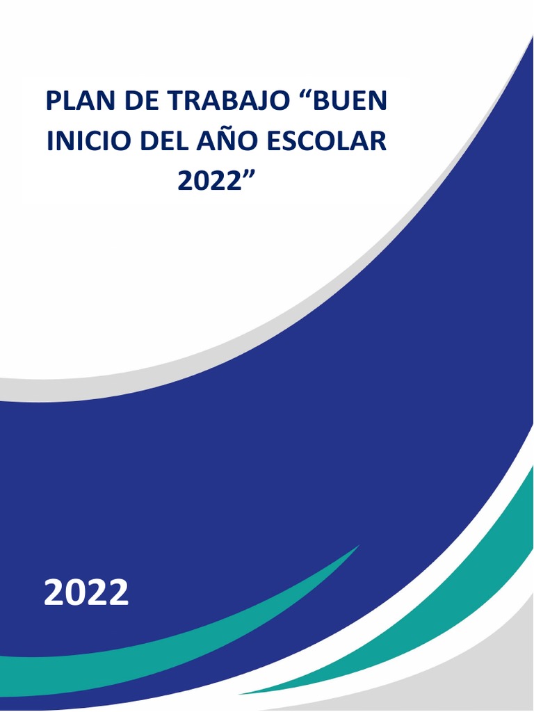Plan de Trabajo "Buen Inicio Del Año Escolar 2022" Guia Final | PDF ...
