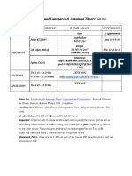 CS 302 - Formal Languages & Automata Theory Fall 2022