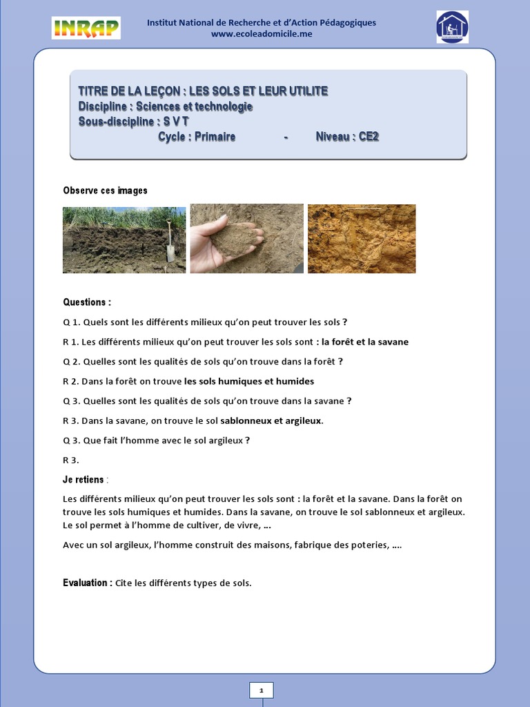 Types de sols et leurs caractéristiques | PDF | Sciences sociales ...