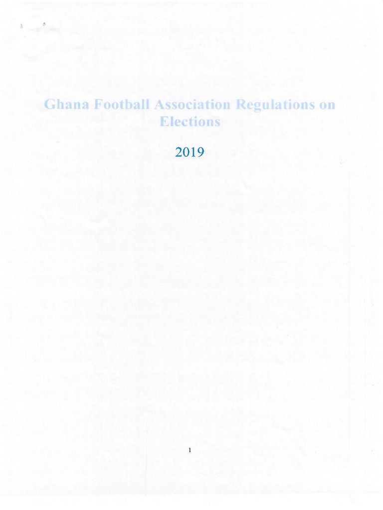 GFA Regulations On Elections 2019 | PDF