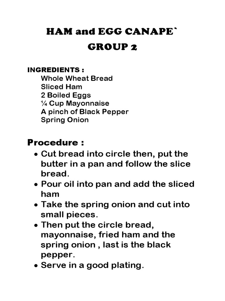 Ham and Egg Canape PDF