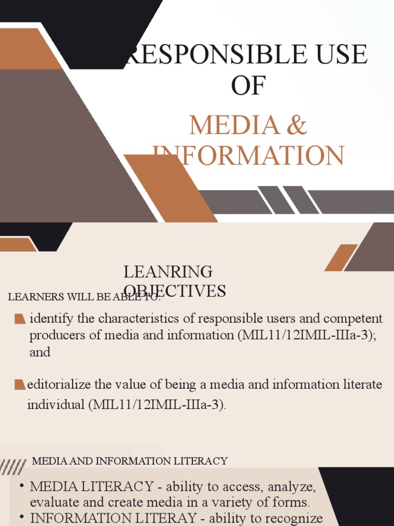 Responsible Use of Media and Information PDF Social Media Popular