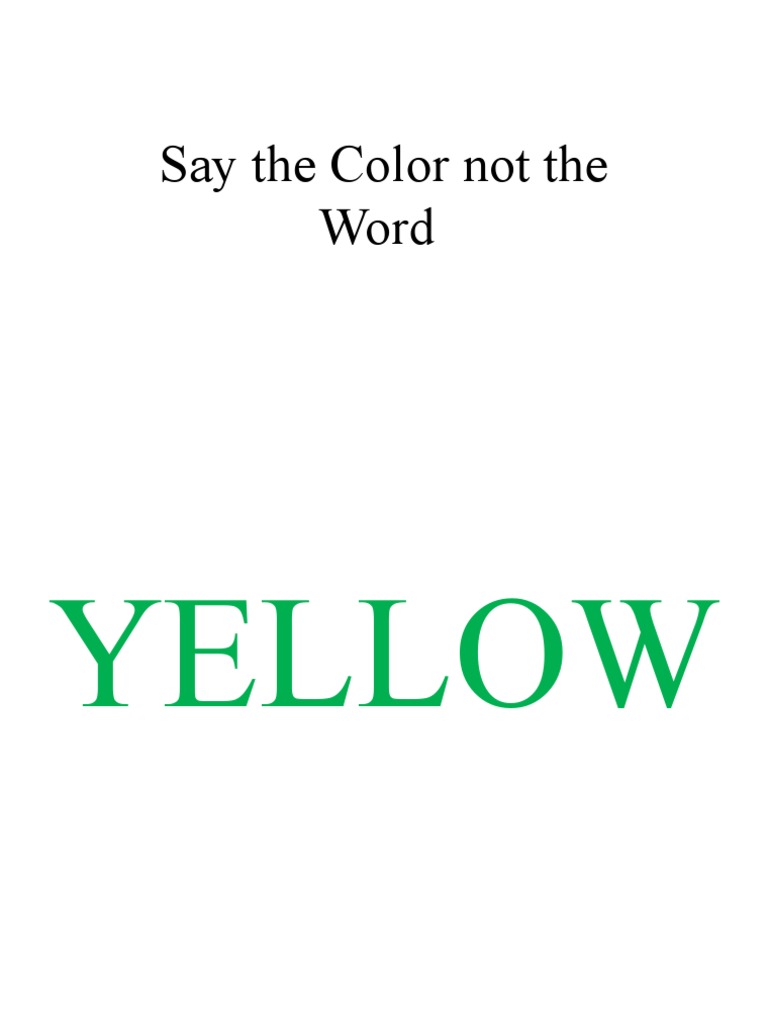 Say the color not the word pdf