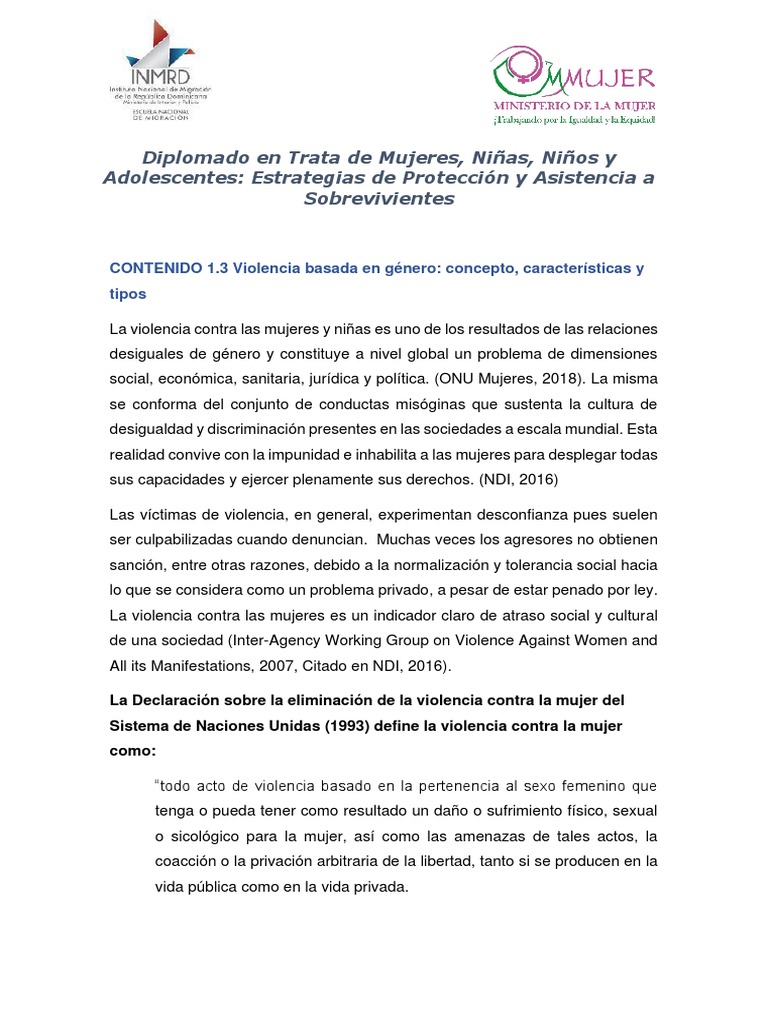 1.3 Violencia Basada en Género | PDF | La violencia contra las mujeres ...