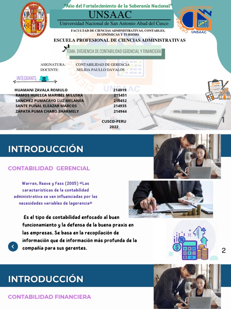 Diferencias entre Contabilidad Financiera y Gerencial | PDF ...