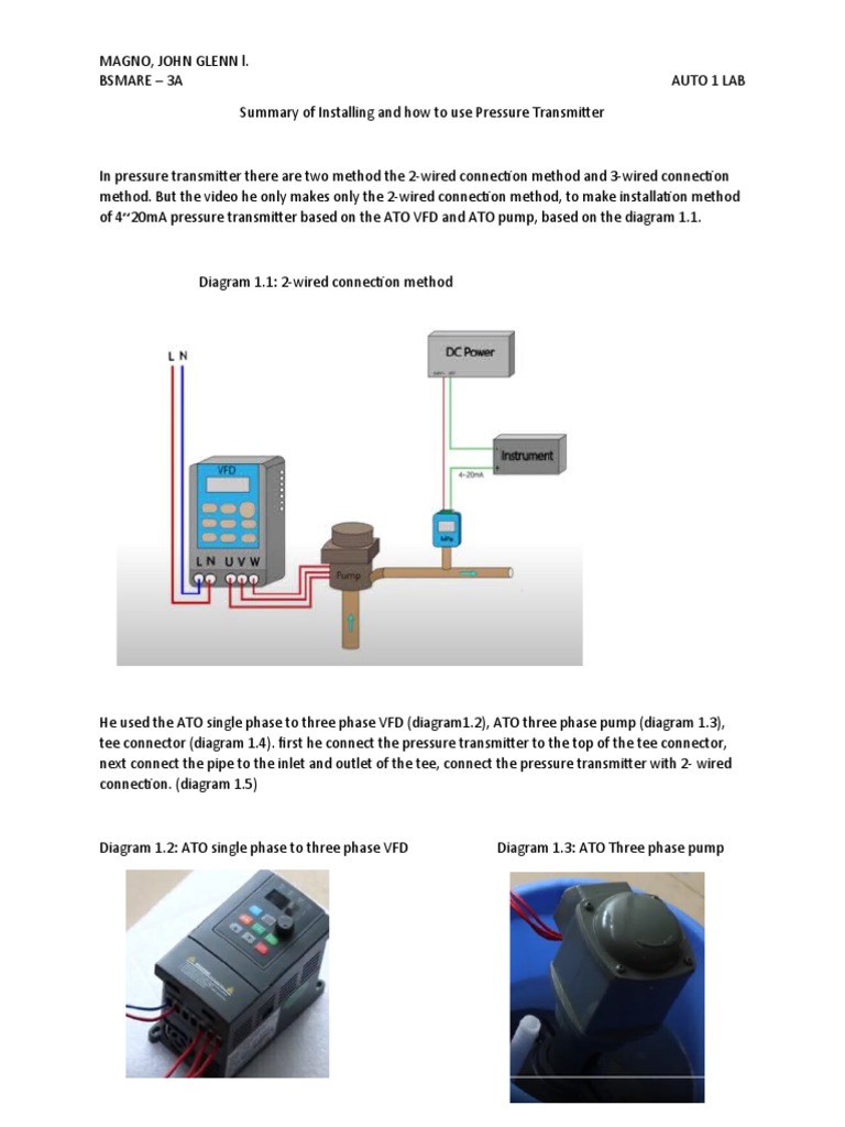 AUTO LAB 1 Summary of Installing and How To Use Pressure Transmitter PDF
