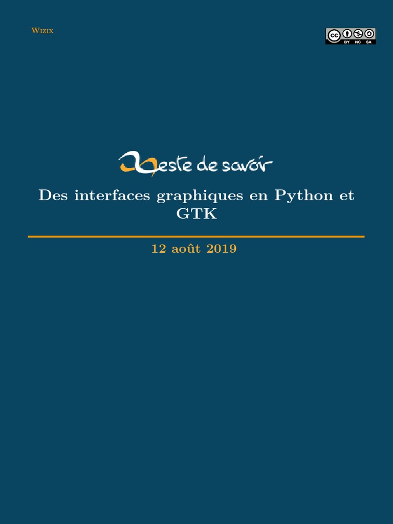 Des Interfaces Graphiques en Python Et GTK | PDF | Python (Langage de ...