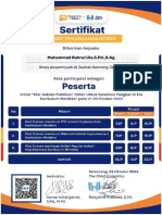 Muhammad Bahrul Ula, S.pd.,S.ag Sertifikat Bimtek 32JP Publikasi Ilmiah