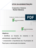 Fundamentos da Administração - Teoria Clássica