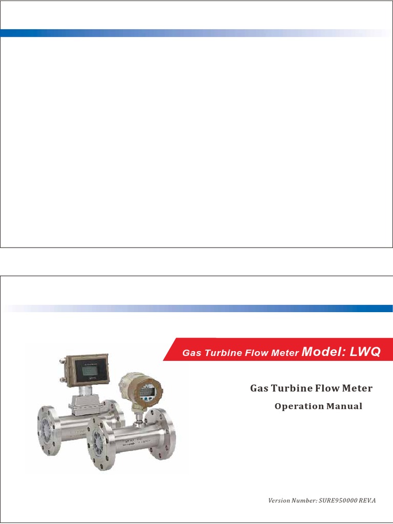 SURE Gas Turbine Flowmeter Manual V2 LWQ PDF Flow Measurement Calibration