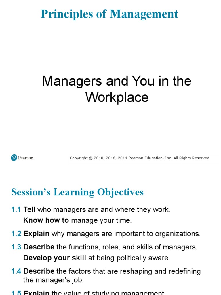 Lecture Slides (Managers and You in The Workplace) PDF Goal