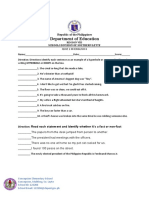 English Quarter 1 Week 1 Test