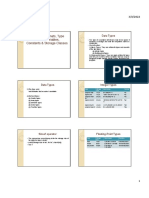 Data Types, Formats, Type Conversions